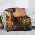 thumbnail image 3 of Yiaed Sunset Calf Flower Field Print Blanket Throw Blanket Soft Cozy Flannel Blanket for Home Bed Sofa Couch Chair-60"x50", 3 of 6