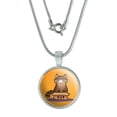 thumbnail image 1 of Cat Sitting in Box 0.75" Pendant with Sterling Silver Plated Chain, 1 of 3