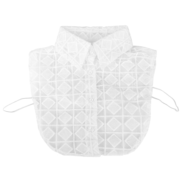 Camisa de Encaje de Medio para Mujer Zulema Cuello Desmontable Blanco Falso con Solapa Vuelta