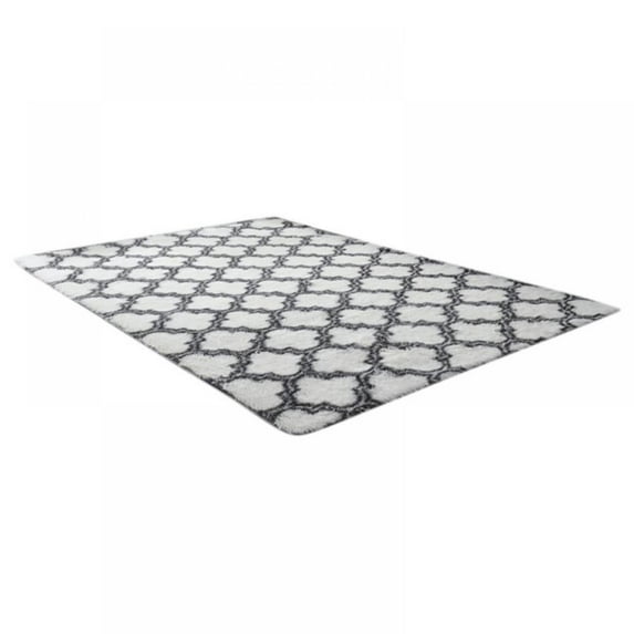 Prettyui Fluffy Bedroom Rugs Polyester Blend Shaggy Geometric Design Area Rug For Girls Baby Room Kids Living Room Home Decor Floor Carpet