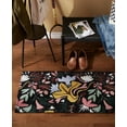 thumbnail image 4 of TOWN & COUNTRY LUXE Livie Floral Drip Everwash® Washable Multi-Use Decorative Rug, Kitchen Runner Rug, Low-Profile Door Mat, Bedroom Rug and Dorm Room Rug with Non-Slip Backing, Black, 24"x72", 4 of 10