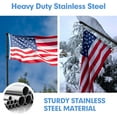 thumbnail image 3 of SOUMNS 6ft Flag Pole for Outdoor House Garden Yard, 1" Diameter Heavy Duty FlagPole with Holder for American Flag, Stainless Steel, Black, 3 of 6