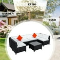 thumbnail image 6 of 7PCS Patio Furniture Set, All-Weather PE Rattan Wicker Sofa Set, Outdoor Sectional Furniture Conversation Chair Set&nbsp;w/ Coffee Table, Bistro Table Set for Backyard, 106" x 53" x 27", Q6570, 6 of 11