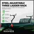 thumbnail image 2 of Elevate Outdoor Truck 3 Ladder Rack Steel Pickup Bed Cargo Carrier System, Black, 2 of 2