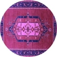 thumbnail image 1 of Ahgly Company Indoor Round Oriental Purple Industrial Area Rugs, 5' Round, 1 of 4