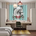 thumbnail image 6 of Curtains 63 Inch Length 2 Panels, Cartoon Horse Grommets Window Treatment Curtain, Modern Minimalist Animals Flower Plant Green Thermal Curtains Drapes for Living Room/Bathroom, 6 of 9