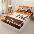 thumbnail image 2 of Manfei Farm Fall Pumpkin Zipper Full Size Comforter Sets with Fitted Sheet and 2 Pillowcases for Kids Teens, Brown Wood Harvest Zipper Bedding Set, Halloween Reversible, 4-Piece, 2 of 6