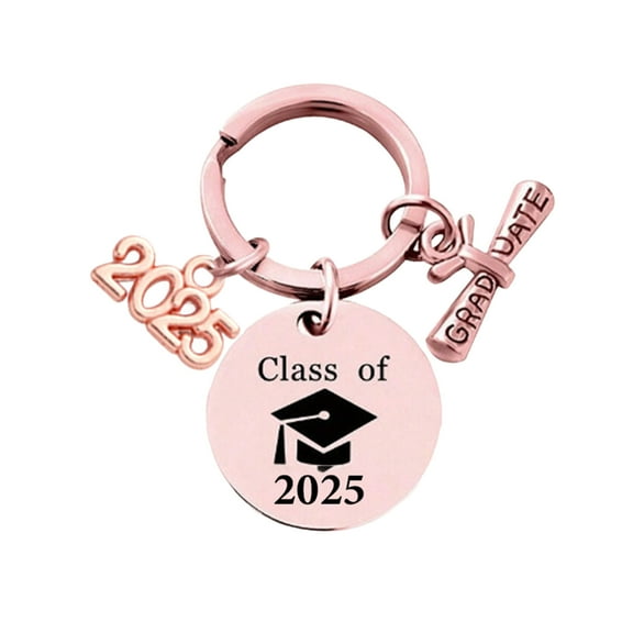 HUANLEDASH Class of 2025 Graduation Gift Stainless Steel Engraving Keychain for High School College Graduates Inspirational Keepsake for Him Her