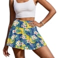 thumbnail image 2 of Xoenoiee Tropical Plumeria Flower Palm Leaves Print Tennis Skirt Golf Skorts with Pockets Tummy Control Shorts Pleated Skirts for Women Athletic Dressy Casual, S, 2 of 6