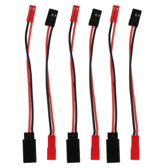 Pack Of 6 Adapter Cables Jst Male To JR Female Servo Adapter Male For RC