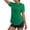 Green women's short sleeve t-shirt a1, variant on Women's Short Sleeve T-Shirt Round Neck Casual Tee Curved Hem Solid Color Workout Top Everyday Basic Shirts, Black 2XL