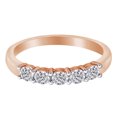 thumbnail image 2 of AFFY Round Shape White Natural Diamond Five Stone Band Ring In 10k Rose Gold (0.62 cttw) Ring Size-5, 2 of 2