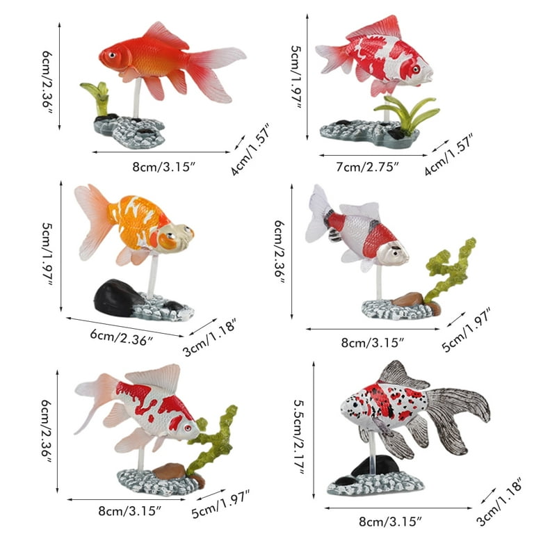 16PCS Simulated Funny Little Fish Mini Fish Figurines Plastic Baby Goldfish  Toys