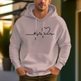 thumbnail image 6 of Men's 100% Cotton ECG Pattern Design 450 Gram Hoodie Kangaroo Pouch, 6 of 13