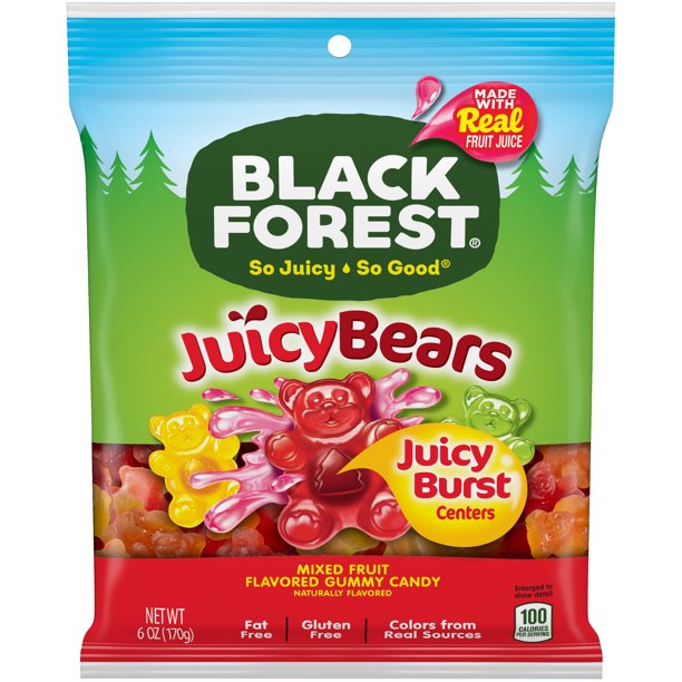 Black Forest Juicy Gummy Bears Candy, 6.0 Oz