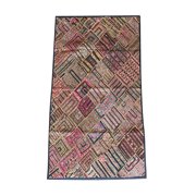Mogul Vintage beaded Patchwork Tapestry Handmade Embroidered Kutch Table Throw Bohemian Wall Décor