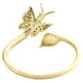 thumbnail image 4 of 10K Yellow Gold Diamond Butterfly + Leaf Bypass Women's Right Hand Ring 0.20 Ct., 4 of 5