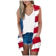 thumbnail image 2 of UVEASISHA American Flag Kimonos for Women Sleeveless Novelty Print Tank Independence Day Patriotic Cardigan Summer Beach Cover Ups Multicolor#1 S, 2 of 5