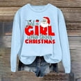 thumbnail image 2 of VBARHMQRT Chandail à Capuche pour Femmes Mode de Noël Père Noël Imprimé Lettre Manches Longues Col Rond, 2 of 5