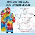 thumbnail image 4 of Oversized Wearable Blanket Hoodie,Colorful Tie Dye Pattern Sherpa Blanket Hoodie with Super Pockets,Super Warm Fuzzy Pullover for Women & Men, 4 of 6