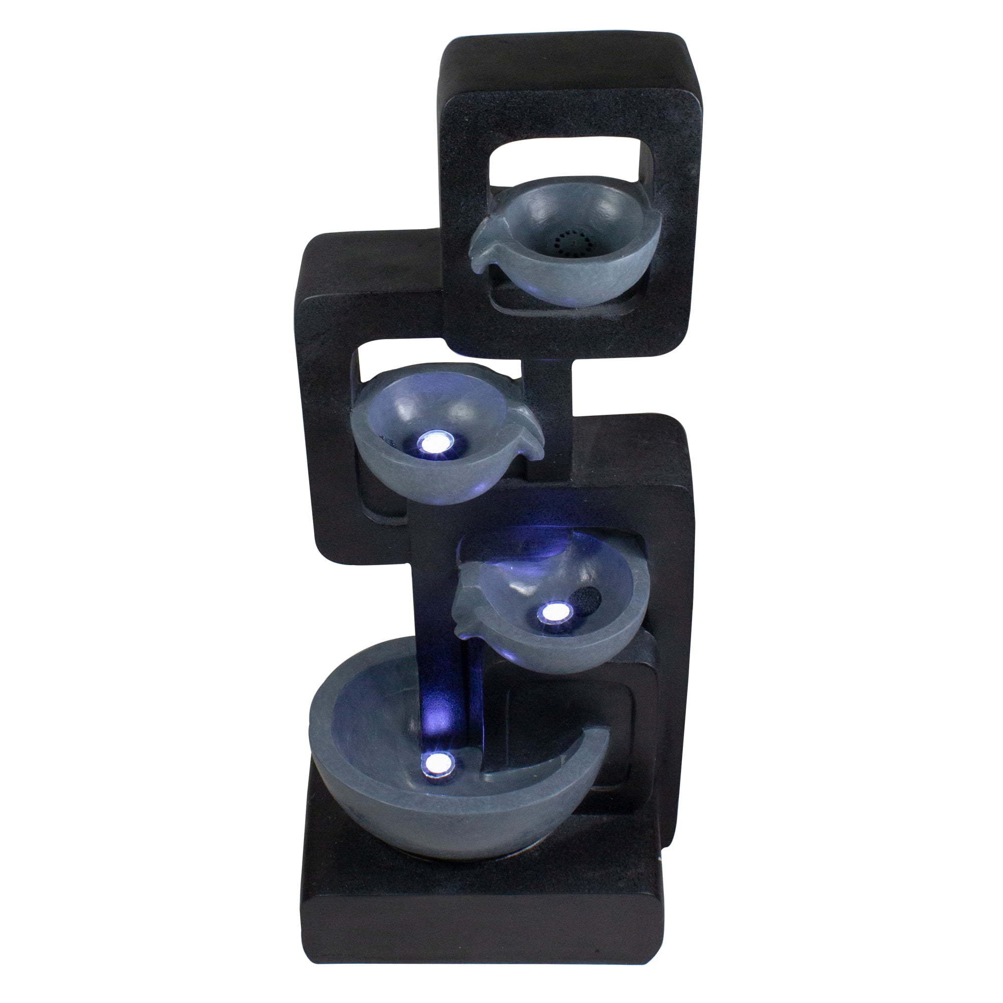 Northlight 32" Black and Gray Four-tier Modern Outdoor Garden Water Fountain