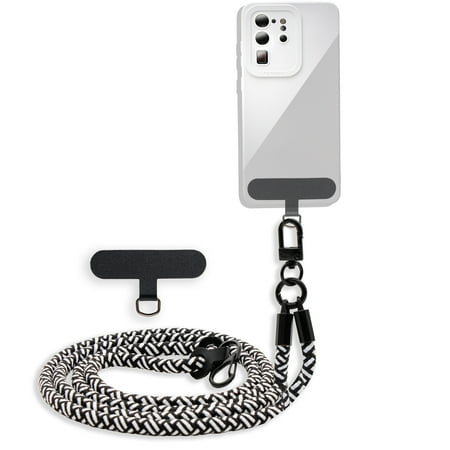 Necklace Case for Huawei P8 in BLACK-WHITE Lanyard adjustable strap