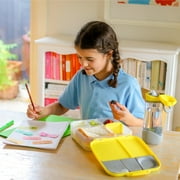 b.box Lunch Box for Kids w/ 4 Compartments (2 Leak Proof), w/ Gel Pack (8½ Cup, Ocean Breeze)
