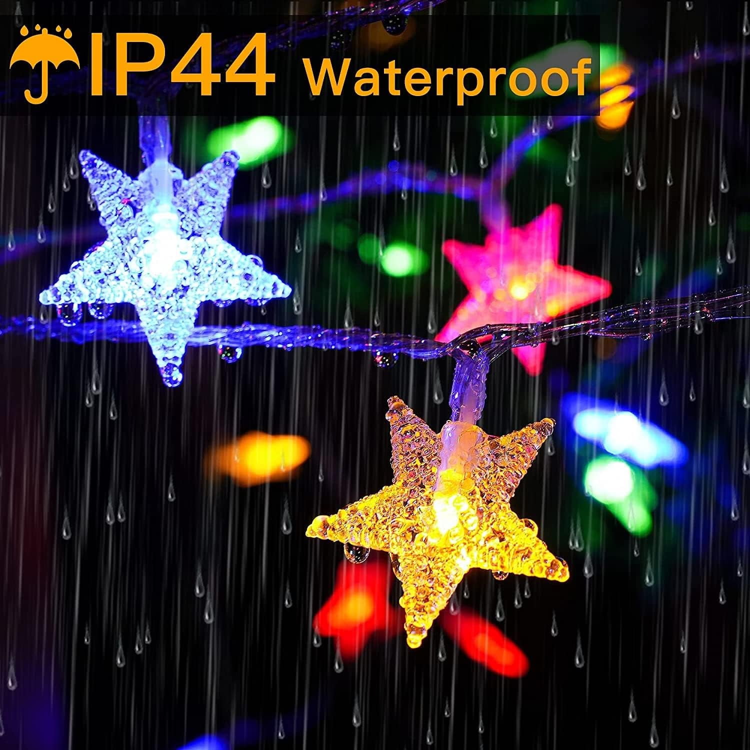 Star String Lights 15 FT 30 LED Fairy Christmas Light Battery Operated Indoor Outdoor Twinkle Lights Bedroom Decor for Party Wedding Xmas Tree (Multicolor)