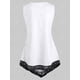 thumbnail image 2 of Más el tamaño de encaje Insertar pluma Imprimir sin mangas Rosegal Camisetas sin mangas de talla grande, 2 of 5