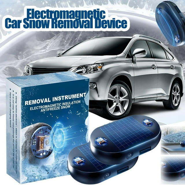 Car Interference Antifreeze Instrument, Anti-Freeze Electromagnetic Car Snow Removal Device, Compact Anti Freeze Snow Removal Tool,Easy Adhesive Mount Ice and Snows Scraping,for All Vehicles(2PCS)