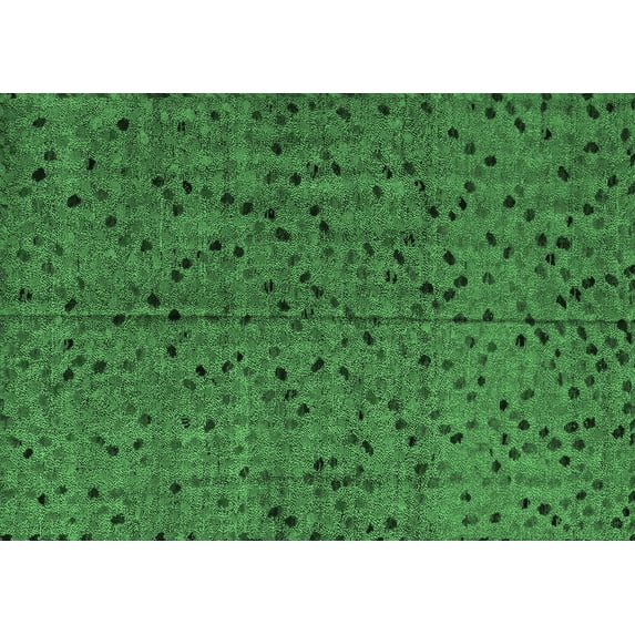 Ahgly Company Indoor Rectangle Abstract Emerald Green Modern Area Rugs, 7' x 10'
