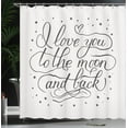 thumbnail image 4 of Ambesonne Love Shower Curtain, Curlicue Style Calligraphy, 69"Wx84"L, Pearl and Charcoal Grey, 4 of 5