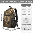 thumbnail image 3 of JIALIOU 14" Laptop Backpack Waterproof Airline Approved Stylish Casual Daypack for Travel Business College Work, Abstract Bronze Geometric, 3 of 8