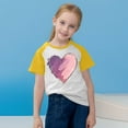 thumbnail image 7 of Girls Raglan Graphic Tees Size 3-14 Baseball Summer Cute Short Sleeve T-Shirts Loose Fit Round Neck Casual Tops Yellow， 5 Years, 7 of 7