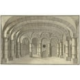 thumbnail image 2 of J.A. Tempelier 18x13 Gold Ornate Wood Frame and Double Matted Museum Art Print Titled - Decor Design of a Dungeon (1700 - 1800), 2 of 4