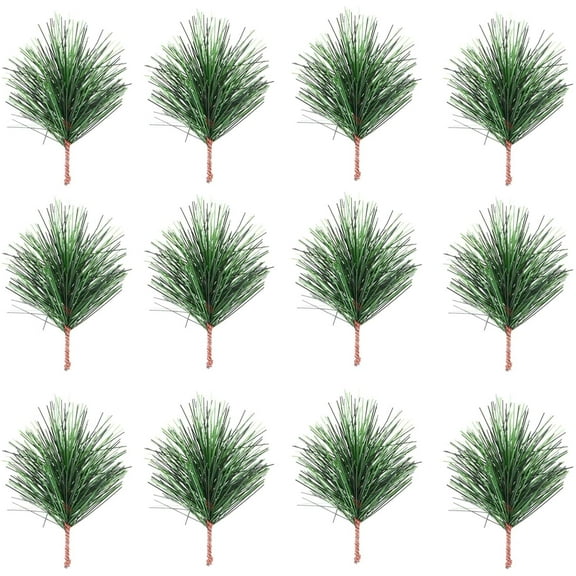 30 Packs Artificial Pine Needles Branches Garland-7X5CMGreen Pine Needles, Greenery Pine Picks for DIY Garland Wreath Christmas Embellishing and Home Garden Decoration