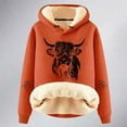 thumbnail image 4 of Womens Cozy Hoodies Thick Long Sleeve Highland Cattle Print Hooded Sweatshirt Fall Fashion Pullover Sweaters Winter Clothes, 4 of 4