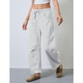 thumbnail image 3 of PUWEI Women's Barrel Leg Sweatpants High Waist Wide Leg Joggers Soft Lounge Pants with Pockets, 3 of 7