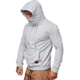 thumbnail image 3 of Sudadera con capucha para hombre, de manga larga, con cordón, para hombre, ajuste regular, con capucha, para cubrir la cara, 3 of 5