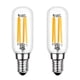thumbnail image 1 of Led Bulb, T25 E14 4w Warm White Bulb 6000k, 400lm, Led Tubular Filament Bulb For Cooker Hood, Non-dimmable, Pack Of 2, 1 of 5