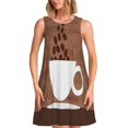 thumbnail image 1 of Balery Robe d'Été Sans Manches Motif Tasse de Café pour Femmes – Robe Décontractée et Confortable pour la Plage, 1 of 7