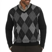 ^^big Men's Jacquard V-neck Sweater