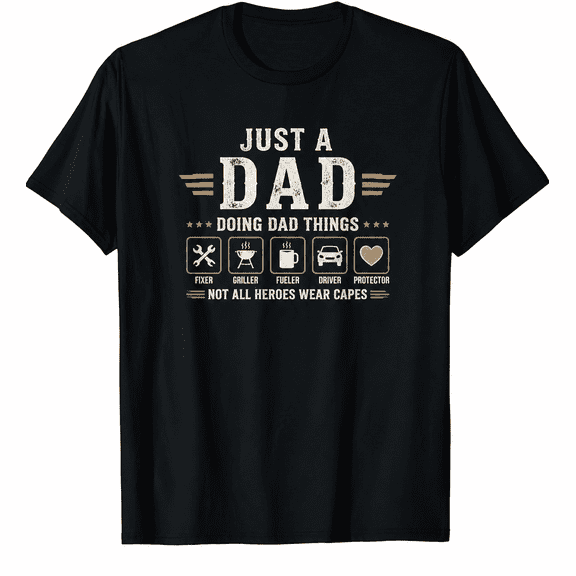 Funny Dad Graphic T-Shirt – Just a Dad Doing Dad Things Retro Vintage Style Father’s Day Gift Tee for Men