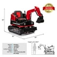 thumbnail image 5 of 2 IN 1 12V12AH Powered Kids Ride on Excavator Bulldozer 360°Electric Traxcavator 3-Speed w/Music,Toolbox,Remote Control（Red）, 5 of 25