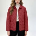thumbnail image 3 of Byworldtasic Womens Lightweight Quilted Jacket Fall Button Down Puffer Jackets Loose Fit Stand Collar Warm Coats, 3 of 5