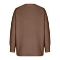 thumbnail image 6 of Leesechin Womens Fall Sweater Dresses Casual Oversized Cable Knit Chunky Pullover Crewneck Long Sleeve Short Sweater Dress Brown, 6 of 8