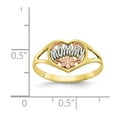 thumbnail image 3 of Solid 10k Yellow Gold Two Toned Mommy Heart Ring Band Size 5.5, 3 of 6