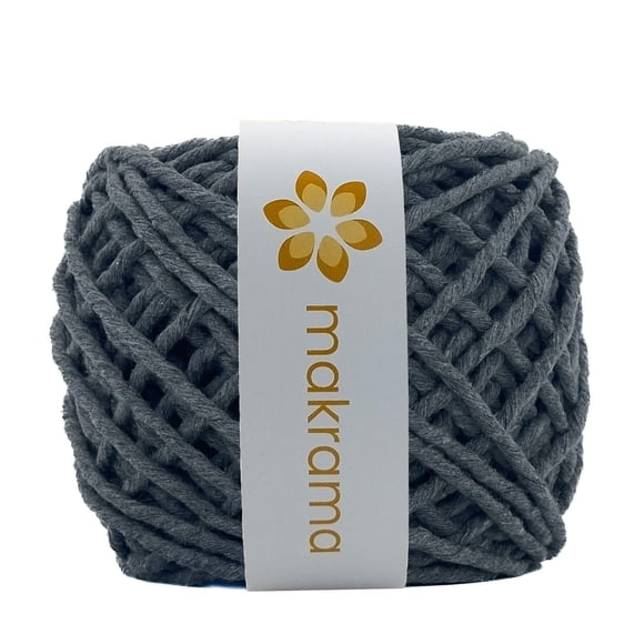 Hilaza Algodón 3mm Makrama 100m Gris Oscuro