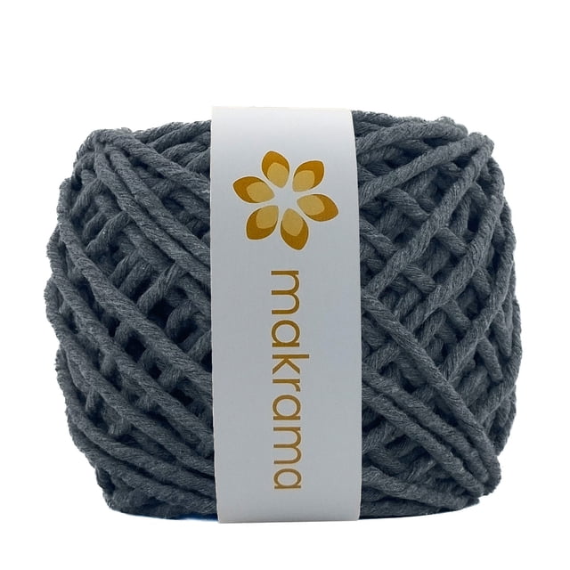 Hilaza Algodón 3mm Makrama 100m Gris Oscuro