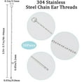 thumbnail image 2 of 1 Box 60Pcs 90mm Earring Threaders Ear Threads 304 Stainless Steel Earring Threads Dangling Earrings Thread with Loop Drop Ear Threader for Jewelry Making Accessories DIY Dangle Earrings, 2 of 6